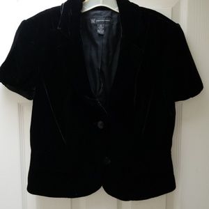 INC velvet short sleeve blazer